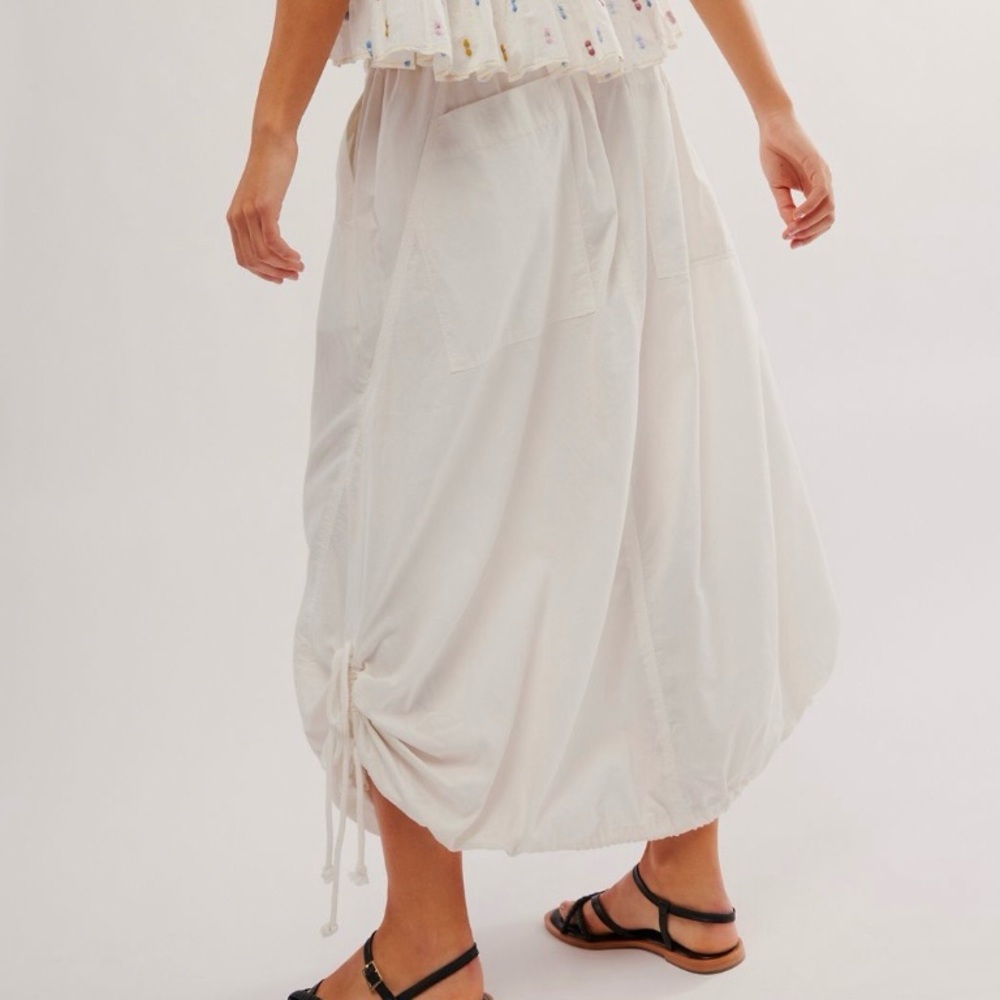 Free People Picture Perfect Parachute Skirt Optic White, Maxi, Size M